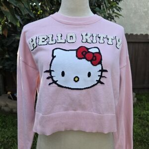 Aeropostale Pink Hello Kitty Crop Sweater Size Small